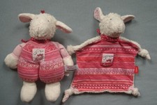 Sigikid  Schaf Lamm Schnuggi rot rosa Schmusetuch + Kuscheltier