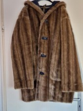 DENNIS BASSO Wendemantel mit Kaputze Nerzoptik und Velourlederoptik Gr. XXL, Neu