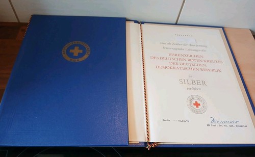 Ddr urkunde zum - ddr, ehrenzeichen