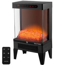 Elektrokamin mit Heizlüfter Elektroheizung Kaminofen Flammeneffekt schwarz