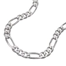 Echt Silber 925 Figaro Kette. 55 cm. 4 mm. Massiv Silber.Geschenk. Damen Herren 