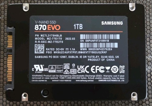 Samsung 870 evo 1tb zoll - 1tb,