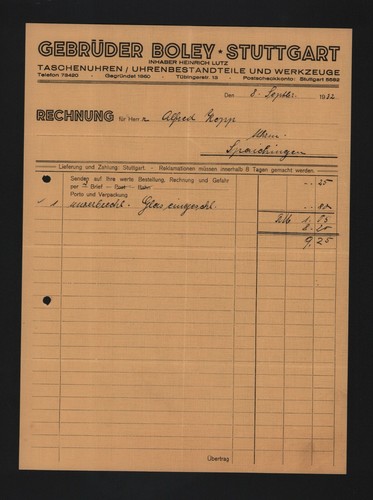 Stuttgart rechnung 1932 - stuttgart,,