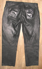 JCC Herren- LEDERJEANS / Nubuk- Lederhose in schwarz Gr.  54 ca. W38  / L30