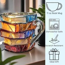 Kaffeetasse mit 3D-Buchmotiv -