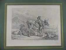 Original Grafik von Johann Adam Klein 1845 Tiroler Viehhändler