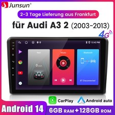 6+128GB Carplay Android 14 Für BOSE Audi A3 8P 2003-2013 Autoradio GPS Navi WIFI