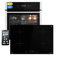 Autarkes Herdset: 60cm Einbaubackofen  + 77cm Induktionskochfeld  Pizzafunktion
