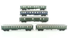 Fleischmann H0 Konvolut Personenwagen blau Personenwagen grün Packwagen grün DB