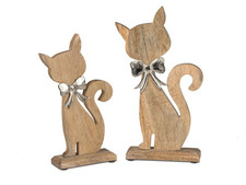 2er Set Dekofiguren Katzen