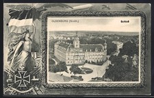 Lithographie Oldenburg /Großh., Schloß, Germania, Eisernes Kreuz 1916 