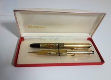 Historische Schreibgeräte Set Pelikan  Bleistift Füllfederhalter 585 Gold um1950