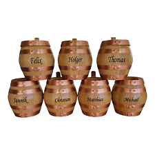 Holzbierkrug 1/2 Liter Eiche natur mit Kupferreifen mit Wunschname