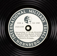 NÜRNBERGER PROZESS Urteil AFN-RUNDFUNK Orig.platte Urteile 1946 Nuremberg Judgme