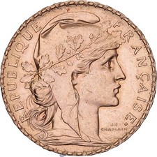 Frankreich, 20 Francs, Rooster, 1912, Paris, Marianne, Gold, VZ, Gadoury:1064a