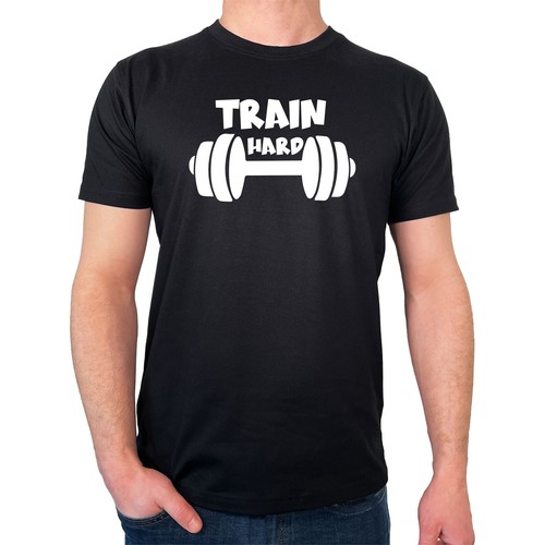 Herren shirt train hard - herren, t-shirt