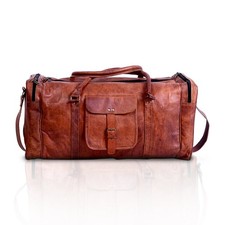 Tasche Leder Reisetasche Über Nacht Echtes Duffle Duffel Männer Gepäck Fitnessst