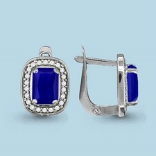 Ohrringe NANO Saphire Silber 925 mit Rhodium-Beschichtung