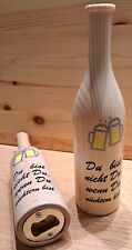 Flaschenöffner, Bierflasche, Echtholz, individuelle Beschriftung, Geschenk