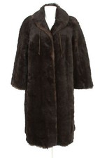 Peter Hahn Mantel Coat Pelz Alpaka Mohair  Damen Gr. DE 22 in  Braun