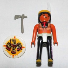 37604, 1x Indianer, mit Federschmuck, Tomahawk und Schild