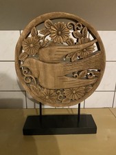 Teak Holz/ Deko / Taube / Wohnzimmer