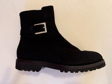 Stiefeletten Unützer Velours schwarz, fellgefüttert, Gr. 39, Schuhsack, Karton