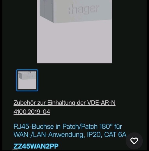 Hager zz45wan2pp rj45 - hager, rj45-buchse