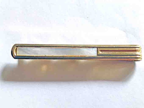 Krawattenclip perlmutt golden - krawattenclip,
