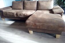 Ecksofa mit komfortabler, langlebiger Polsterung in Used-Look Raulederoptik