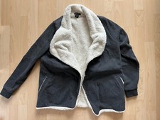 AMISU Damen Jacke Weste Anthrazit Natur (Teddyfell) Größe XS