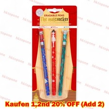Weihnachten  THE NUTCRACKER Stifte 3er Set löschbare Gelstifte