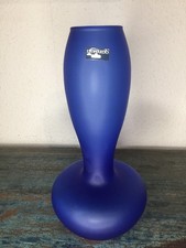 moderne Vase Leonardo 31cm Glas blau transparent matt bauchige Deko Blumenvase