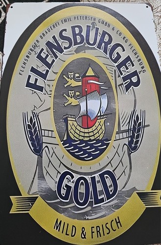 Blechschild flensburger gold - blechschild,