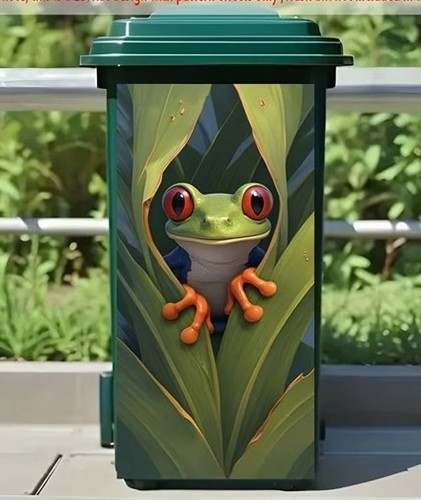 Mülltonnen aufkleber frosch - aufkleber,