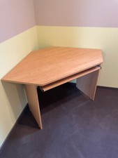 Eckschreibtisch PC-Schreibtisch Buche mit Tastaturauszug