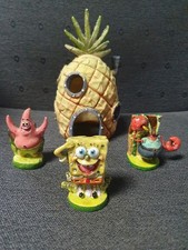 Aquarium Dekoration  4er-Set Sponge Bob ! Das Ananas Haus plus 3 Figuren Top !