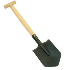 Spaten Camping Feldspaten Pionierspaten Spitzspaten aus Stahl 57cm Stiel Holz