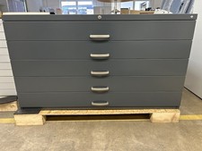 C+P Flachablageschrank 5 Schubladen 135x96 cm anthrazit Werktisch