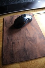 MOUSEPAD echt Leder - Handauflage für Maus | Mouse - Auflage mit Holz Charakter