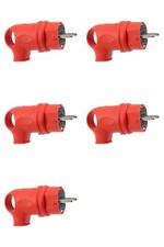 5 x Schuko Stecker Vollgummi