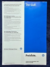 VW Golf 3 Preisliste