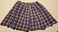 Lila schwarz weiß karierter Faltenrock von SHEIN Größe 152