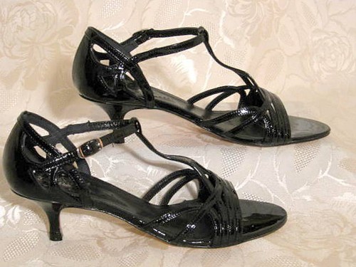 Leder lack sandalette - sandalette, 36