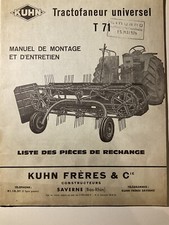 KUHN Rechen-Schwader T 71, Ersatzteilliste Montage, Original 1963