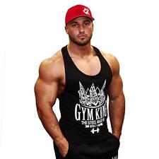 Gym King Herren Stringer Tank Top in Schwarz Bodybuilding Tank Achselshirt S-XXL