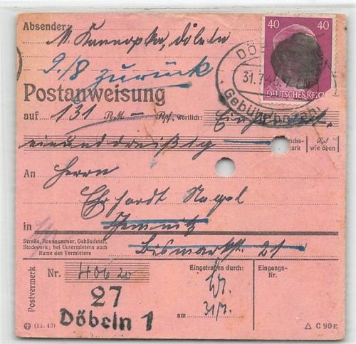 892432 sbz postanweisung mit - postanweisung,