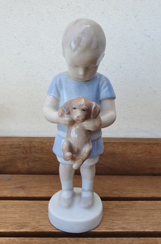 Figur porzellan junge - porzellan, mit
