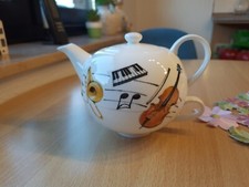 Teekanne Kanne Mit Tasse Intrumente Motiv Fine Bone China