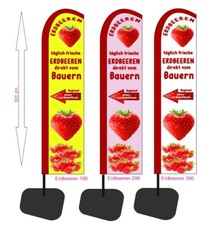 Beachflag, Fahne Erdbeer